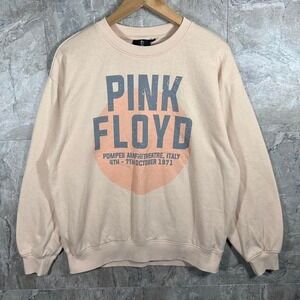 Pink Floyd Pompeii Amphitheatre Italy cream sweatshirt Men's Size L #rock band